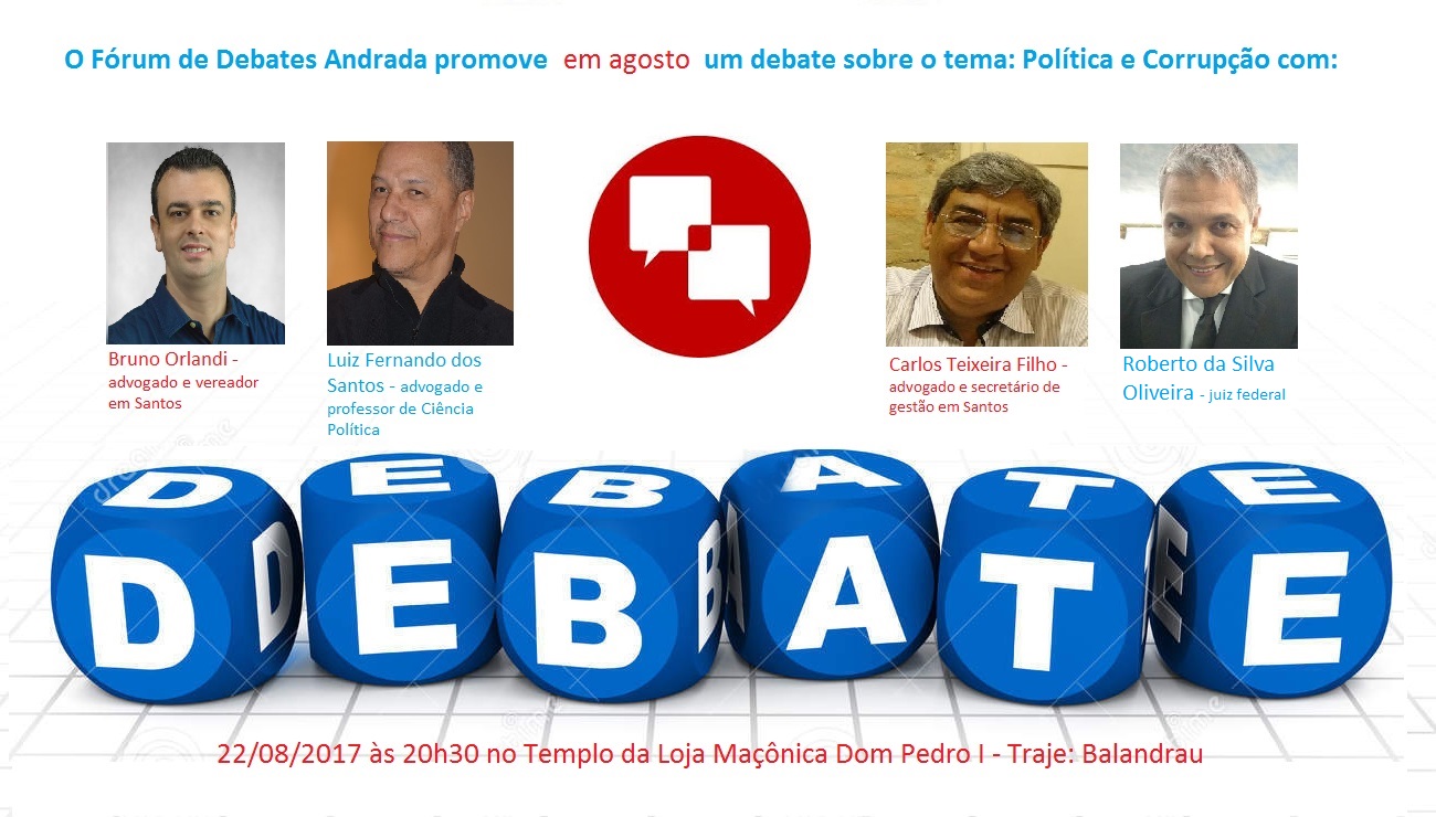 Debate sobre Política e Corrupção acontecerá dia 22/08